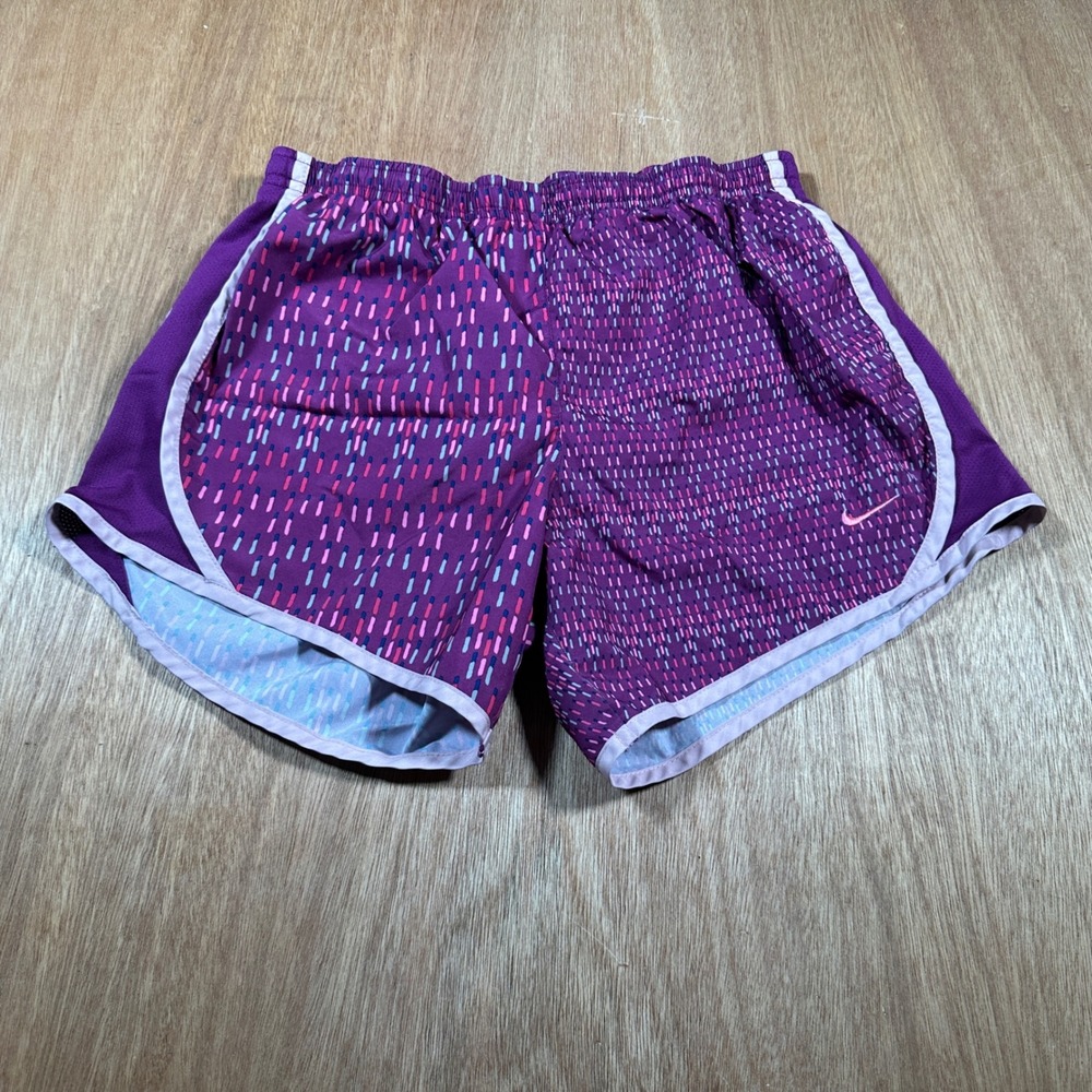 Nike Dri-FIT Running Shorts Kids XL Purple Geometric Print Active Athletic